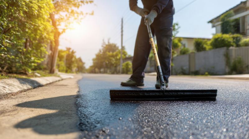 Fresh Asphalt Sealings Application